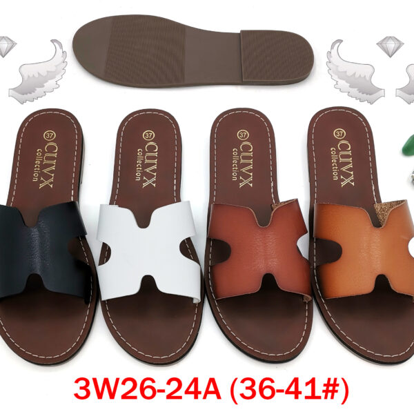 50 pairs/box Women's Multi-Color Cut-Out Design Open Toe Slide Sandals