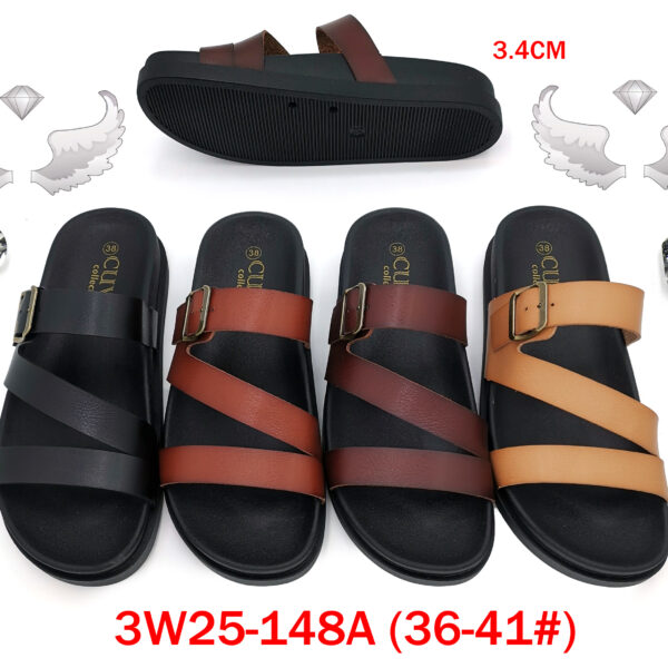 36 Pairs/Box Women's Multi-Color Crisscross Strap Buckle Slingback Platform Sandals