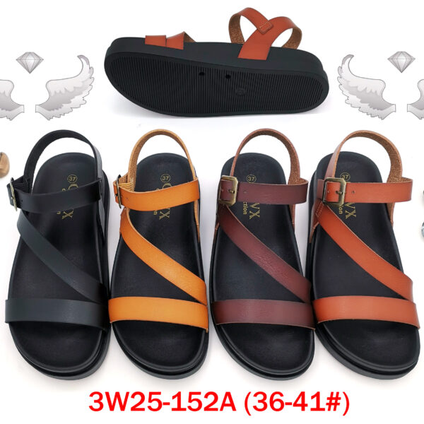 36 Pairs/Box Women's Multi-Color Crisscross Strap Buckle Slingback Sandals