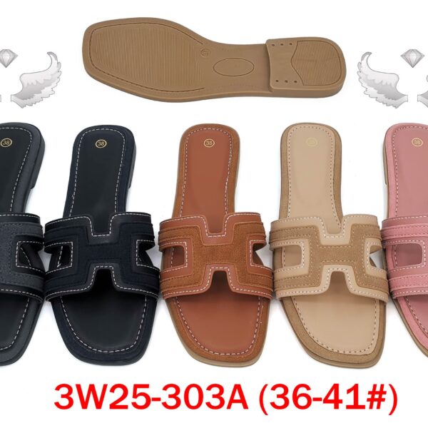 50 pairs/box Women's H-Style Open Toe Slide Sandals