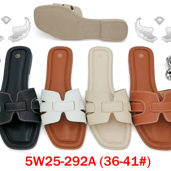 Women's Multi-Color H-Strap Open Toe Slippers